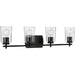 Progress P300157-031 Adley Collection Four-Light Matte Black Clear Glass New Traditional Bath Vanity Light Alternate Image.jpg