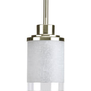Progress P5147-09 Alexa Collection One-Light Brushed Nickel Etched Linen With Clear Edge Glass Modern Mini-Pendant Light Alternate Image.jpg