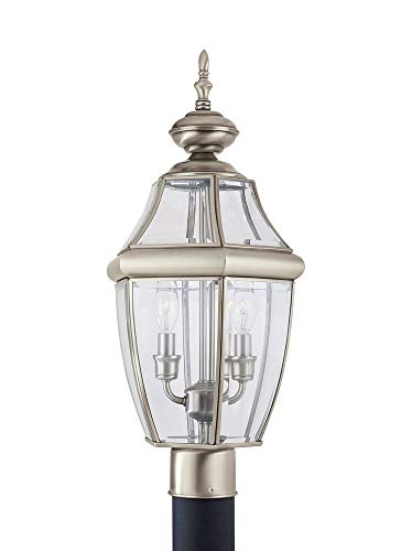 Generation Lighting 8229EN-965 Lancaster Two Light Outdoor Post Lantern, Antique Brushed Nickel Alternate Image.jpg