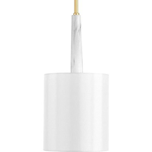 Progress P500107-078 Palacio Collection One-Light Vintage Gold White Silk Shade Luxe Pendant Light Alternate Image.jpg