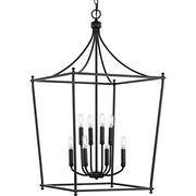 Progress P500371-31M Parkhurst Collection Eight-Light New Traditional Matte Black  Chandelier Foyer Light Alternate Image.jpg