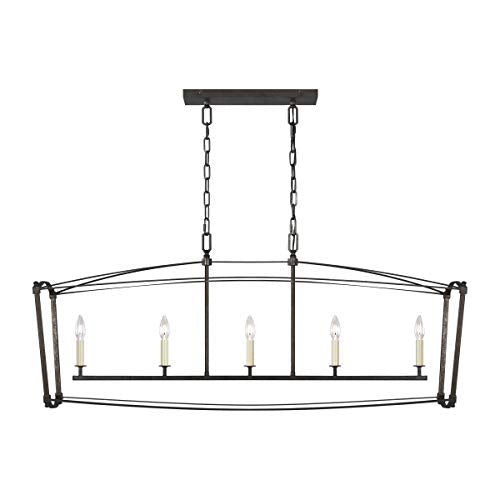 Visual Comfort Studio F3326/5SMS Thayer Five Light Linear Chandelier, Smith Steel Alternate Image.jpg