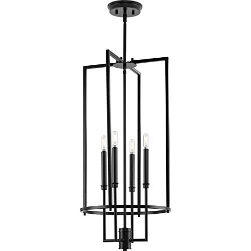 Progress P500363-31M Elara Collection Four-Light New Traditional Matte Black  Chandelier Foyer Light Alternate Image.jpg