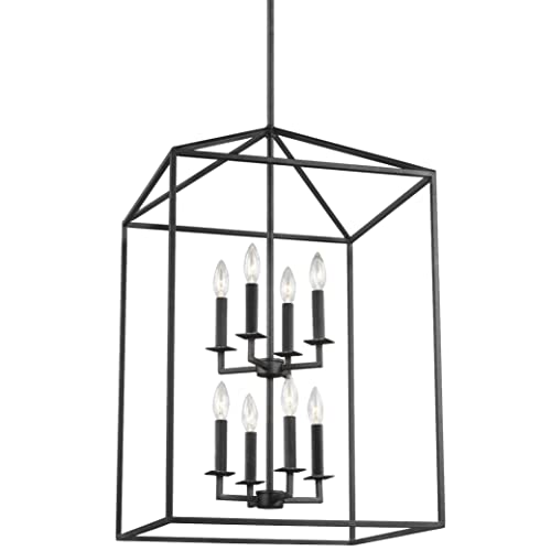 Generation Lighting 5115008EN-112 Perryton Eight Light Hall / Foyer, Midnight Black Alternate Image.jpg