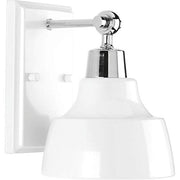 Progress P300039-015 Bramlett Collection One-Light Polished Chrome White Metal Shade Coastal Bath Vanity Light Alternate Image.jpg