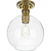 Progress P350046-163 Hansford Collection  One-Light Vintage Brass Clear Glass Farmhouse Flush Mount Light Alternate Image.jpg