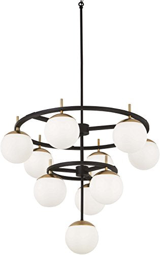 George Kovacs P1358-618 Alluria Ten Light Chandelier, Weathered Black W/Autumn Gold Alternate Image.jpg