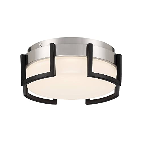 George Kovacs P953-1-691-L Bezel Set LED Flush Mount, Coal With Brushed Nickel Alternate Image.jpg