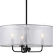 Progress P500243-031 Riley Collection Three-Light Matte Black Organza Shade New Traditional Pendant Light Alternate Image.jpg