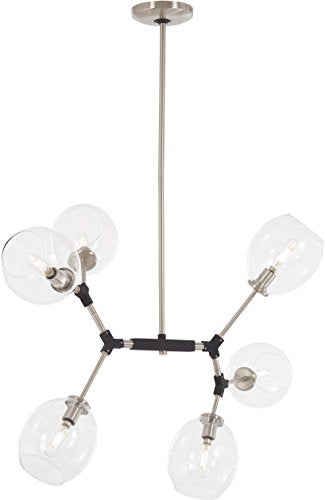 George Kovacs P1366-619 Nexpo Six Light Pendant, Brushed Nickel W/Black Accents Alternate Image.jpg