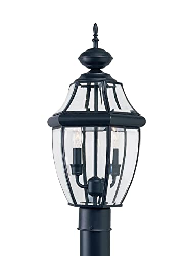 Generation Lighting 8229EN-12 Lancaster Two Light Outdoor Post Lantern, Black Alternate Image.jpg