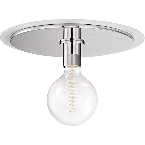 Mitzi H137501L-PN/WH Milo One Light Flush Mount, Polished Nickel/White Alternate Image.jpg