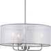 Progress P500243-009 Riley Collection Three-Light Brushed Nickel Organza Shade New Traditional Pendant Light Alternate Image.jpg