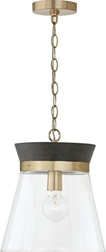 Capital Lighting 347311KR Finn One Light Pendant, Black Stain and Matte Brass Alternate Image 3.jpg