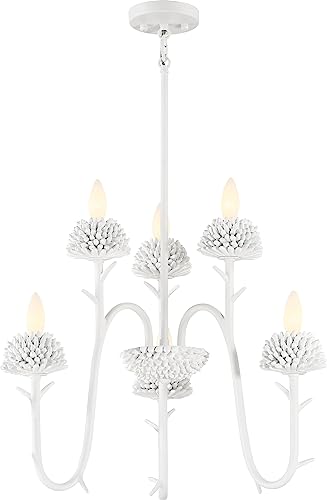 Minka-Lavery 5906-655 North Fork By Robin Baron Six Light Chandelier, Sand White Alternate Image.jpg