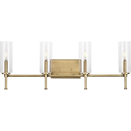 Progress P300359-163 Elara Collection Four-Light New Traditional Vintage Brass Clear Glass Bath Vanity Light Alternate Image.jpg