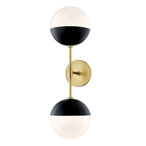 Mitzi H344102A-AGB/BK Renee Two Light Wall Sconce, Aged Brass/Black Alternate Image.jpg