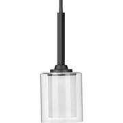 Progress P500103-143 Kene Collection One-Light Graphite Clear Glass Craftsman Pendant Light Alternate Image.jpg