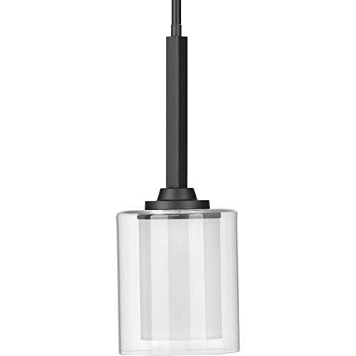 Progress P500103-143 Kene Collection One-Light Graphite Clear Glass Craftsman Pendant Light Alternate Image.jpg