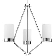 Progress P400021-015 Elevate Collection Three-Light Polished Chrome Etched White Glass Mid-Century Modern Chandelier Light Alternate Image.jpg