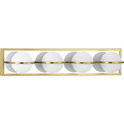 Progress P300313-012-30 Pearl LED Collection Four-Light Satin Brass and Opal Glass Modern Style Bath Vanity Wall Light Alternate Image.jpg
