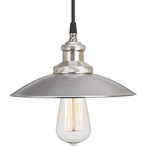 Progress P5161-81 Archives Collection One-Light Antique Nickel PMS Matte Cool Grey #9 Shade Farmhouse Mini-Pendant Light Alternate Image.jpg