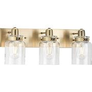 Progress P300047-163 Calhoun Collection Three-Light Vintage Brass Clear Glass Farmhouse Bath Vanity Light Alternate Image.jpg