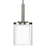 Progress P500192-009 Mast Collection One-Light Brushed Nickel Clear Glass Coastal Mini-Pendant Light Alternate Image.jpg