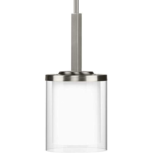 Progress P500192-009 Mast Collection One-Light Brushed Nickel Clear Glass Coastal Mini-Pendant Light Alternate Image.jpg