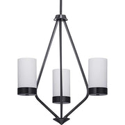 Progress P400021-031 Elevate Collection Three-Light Matte Black Etched White Glass Mid-Century Modern Chandelier Light Alternate Image.jpg