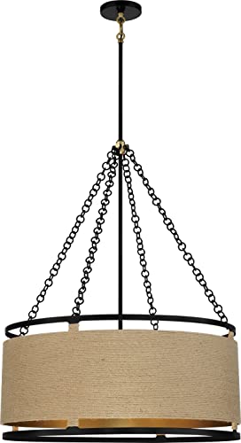 Minka-Lavery 3866-726 Windward Passage Six Light Pendant, Coal And Soft Brass Alternate Image.jpg