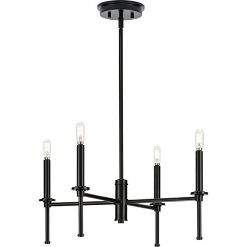 Progress P400293-31M Elara Collection Four-Light New Traditional Matte Black  Chandelier Light Alternate Image.jpg