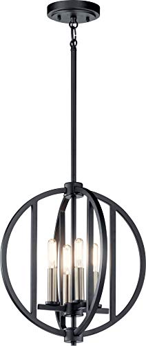 Kichler 43642BK Samural Four Light Chandelier, Black Alternate Image.jpg