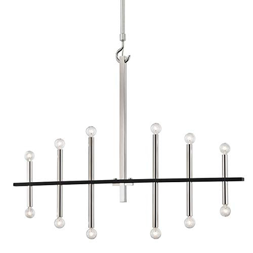 Mitzi H296812-PN/BK Colette 12 Light Chandelier, Polished Nickel/Black Alternate Image.jpg