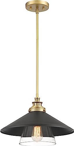 Minka-Lavery 1405-758 Segan One Light Mini Pendant, Coal And (Painted) Soft Brass Alternate Image.jpg