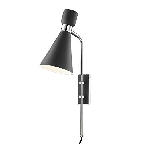 Mitzi HL295101-PN/BK Willa One Light Wall Sconce With Plug, Polished Nickel/Black Alternate Image.jpg