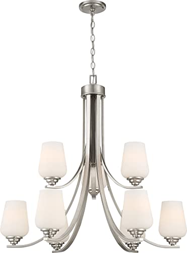 Minka-Lavery 4929-84 Shyloh Nine Light Chandelier, Brushed Nickel Alternate Image.jpg