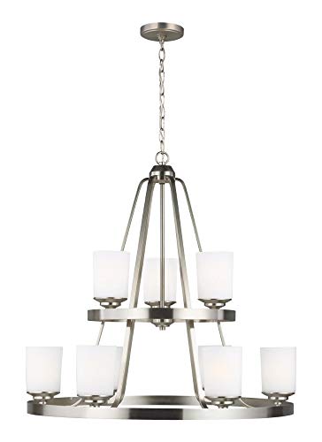 Generation Lighting 3130709EN3-962 Kemal Nine Light Chandelier, Brushed Nickel Alternate Image.jpg