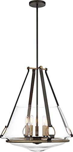 Minka-Lavery 3905-107 Eden Valley Five Light Pendant/Semi Flush Mount, Smoked Iron W/Aged Gold Alternate Image 2.jpg
