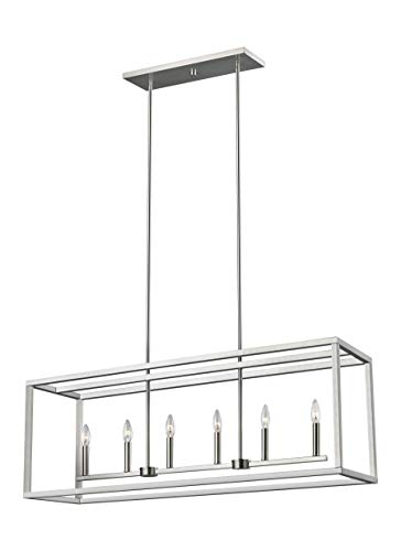 Generation Lighting 6634506-962 Moffet Street Six Light Island Pendant, Brushed Nickel Alternate Image.jpg