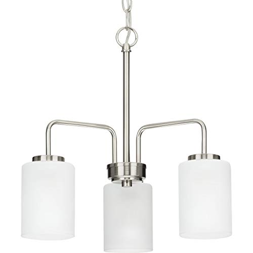 Progress P400274-009 Merry Collection Three-Light Brushed Nickel and Etched Glass Transitional Style Chandelier Light Alternate Image.jpg