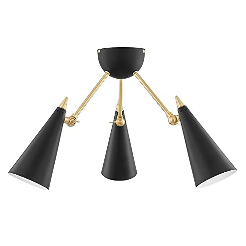 Mitzi H441603-AGB/BK Moxie Three Light Semi Flush Mount, Aged Brass/Black Alternate Image.jpg