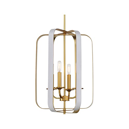 Minka-Lavery 1214-706 Aureum Four Light Pendant, Matte White W/ Honey Gold Alternate Image.jpg