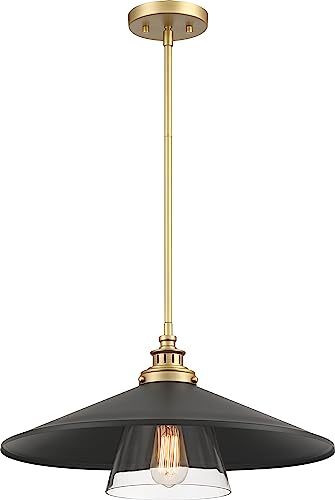 Minka-Lavery 1406-758 Segan One Light Mini Pendant, Coal And (Painted) Soft Brass Alternate Image.jpg