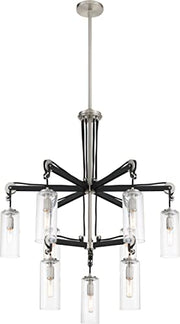 Minka-Lavery 2899-691 Pullman Junction Nine Light Chandelier, Coal With Brushed Nickel Alternate Image.jpg