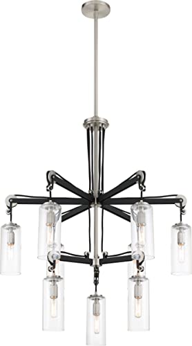 Minka-Lavery 2899-691 Pullman Junction Nine Light Chandelier, Coal With Brushed Nickel Alternate Image.jpg