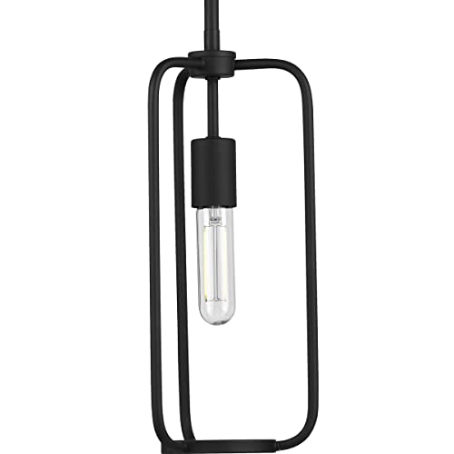 Progress P500223-031 Bonn Collection One-Light Matte Black Farmhouse Pendant Light Alternate Image.jpg