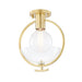 Mitzi H387601-AGB Ringo One Light Semi Flush Mount, Aged Brass Alternate Image.jpg