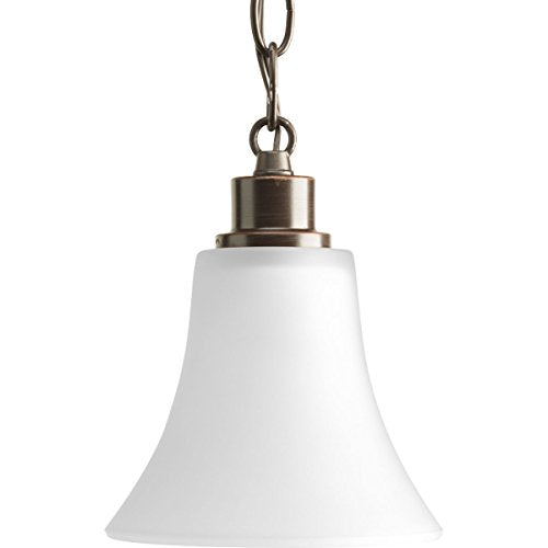 Progress P5270-20W Joy Collection One-Light Antique Bronze Etched White Glass Traditional Mini-Pendant Light Alternate Image.jpg