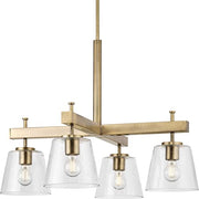 Progress P400299-163 Saffert Collection Four-Light New Traditional Vintage Brass Clear Glass Chandelier Light Alternate Image.jpg